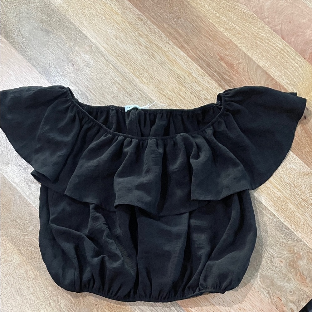 Kimchi Blue Black Ruffle Top